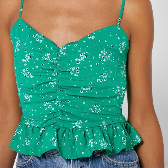 TOPSHOP Green Floral Cami - Picture 3 of 11
